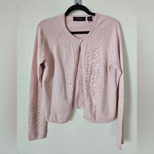 Express Light Pink Crewneck Button-Up Cardigan